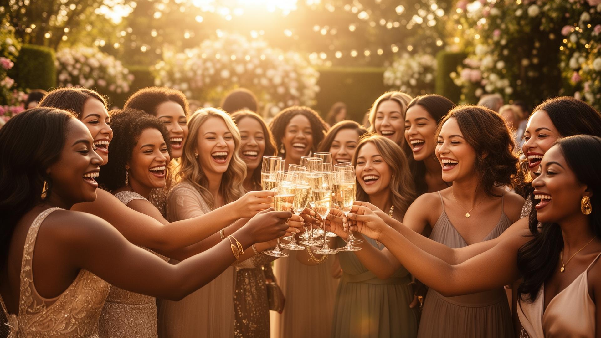 Un groupe de femmes joyeuses, de toutes origines, en train de trinquer